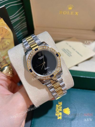 High Quality Replica Rolex Datejust 2-Tone 316 stainless steel strap Different Colors Face Dial Different Diamond Colors Ceramic Bezel Lady Watch 31*12mm